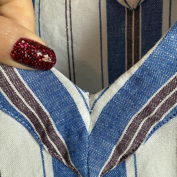 LOFT Blue and White Striped Mini Dress - Picture 7 of 7